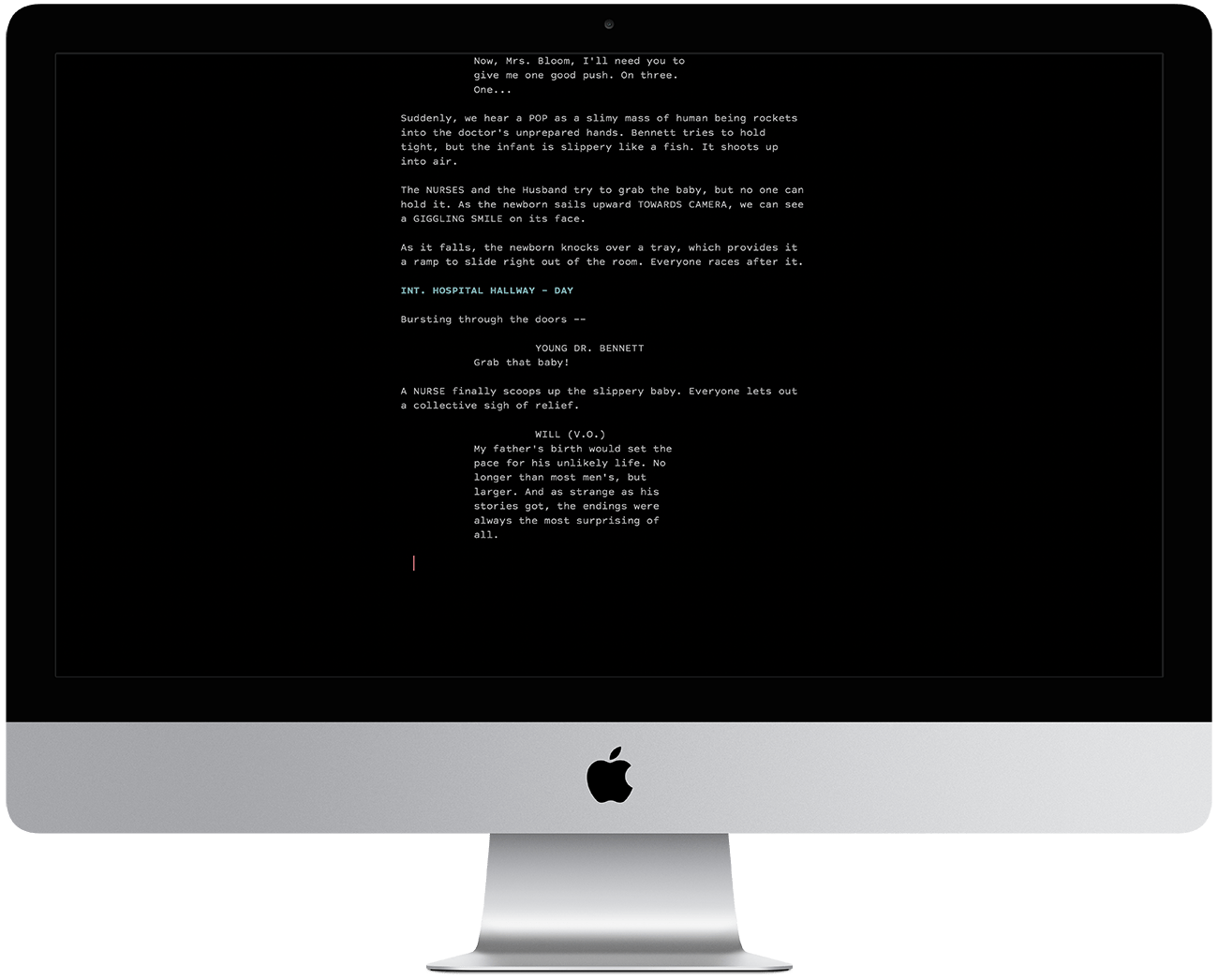 Dark Mode Typewriter Scrolling